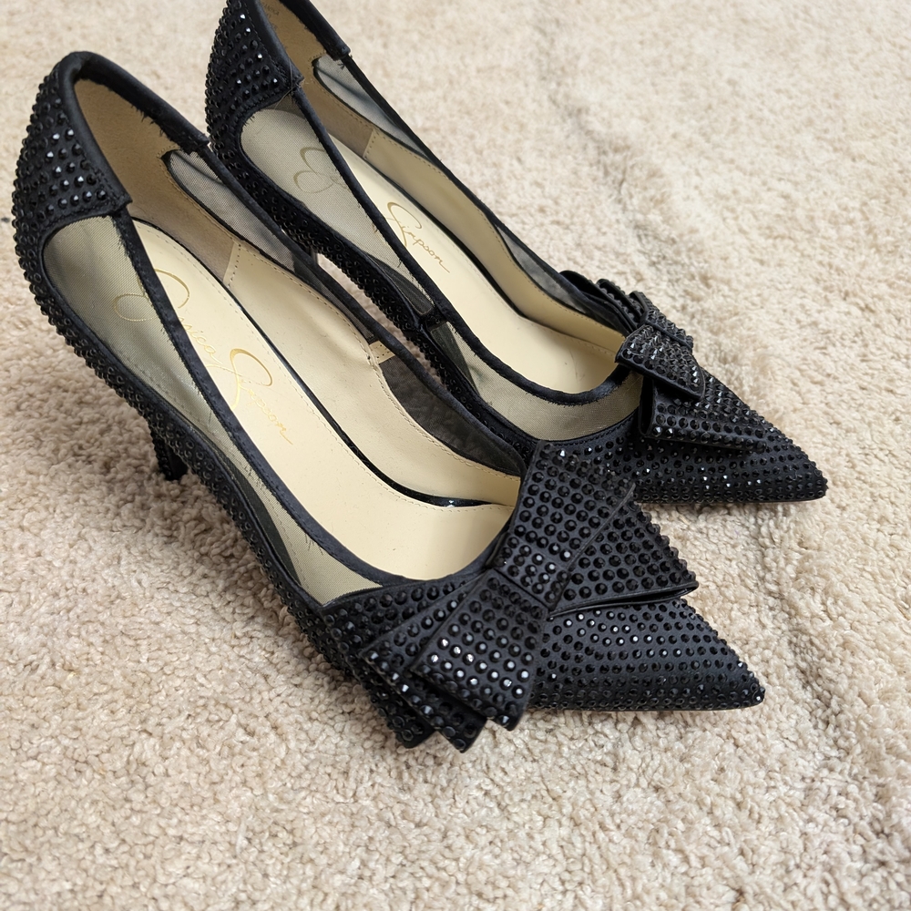 Jessica Simpson Black Studded Heels